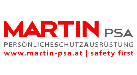 Logo der Firma MARTIN PSA. Hersteller persoenliche Schutzausruestung.